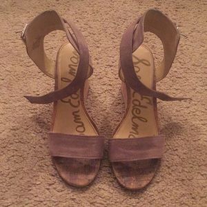 SAM EDELMAN Willow Suede Wedge Sandals Sz 7.